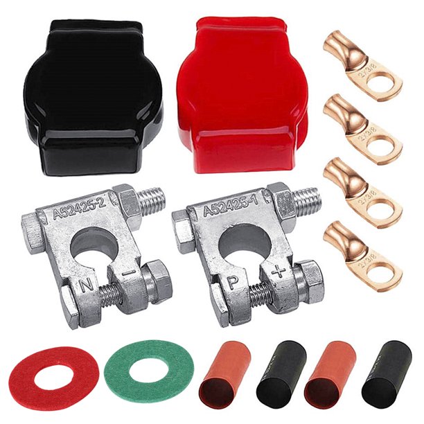 Littleduckling 2Pcs Battery Terminal Connector Negative & Positive Car