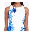 thumbnail image 3 of Lauren by Ralph Lauren Women's Floral Sateen Flare Dress (8, White Blue), 3 of 3