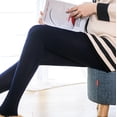 thumbnail image 7 of Maternity Thermal Tights, Women's Plus Size Fleece Lined Pregnancy Leggings, Thin Warm Support Tights for Everyday Comfort, Fall, Winter and Maternity Wear Navy2 One Size, 7 of 7