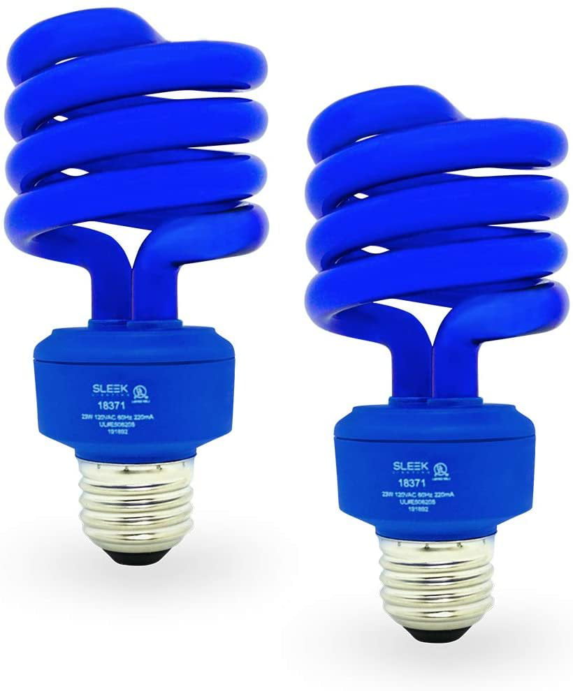 UL Approved- 120 Volt SleekLighting 13 Watt Orange Spiral CFL Light Bulb E26 Medium Base. Pack of 2
