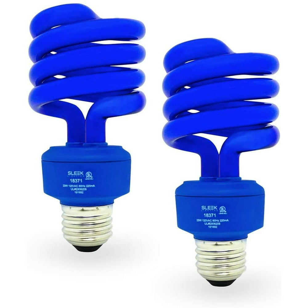 SleekLighting 23 Watt T2 Blue Light Spiral CFL Light Bulb, UL Approved