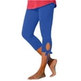 thumbnail image 3 of HAJWOH Women’s Capri Leggings Cotton Knee Length Leggings Stretch Summer Lightweight Pants Casual Athletic Running Workout Yoga Pants, 3 of 7