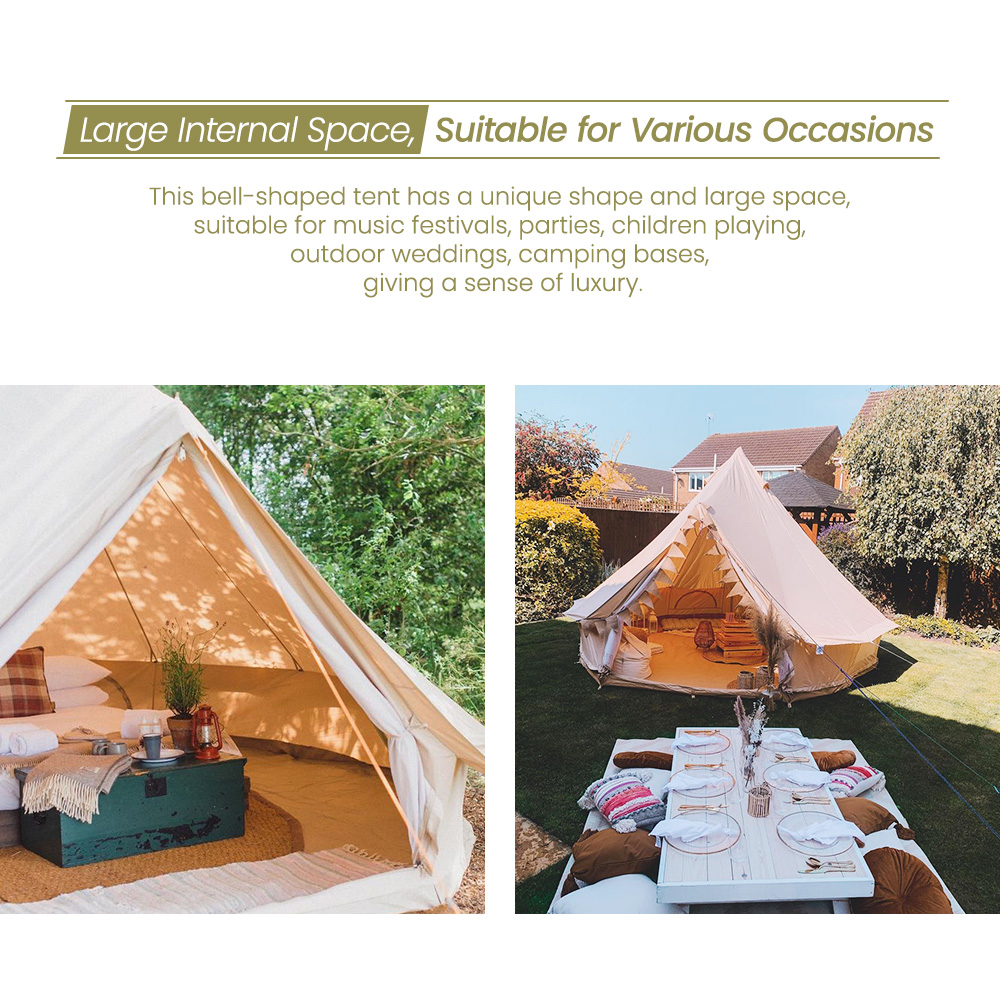 TOMOUNT Bell Tent with Zippered Floor for Hanging Stoves, 16.4ft ...