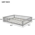 thumbnail image 7 of Triple Tree Kids Queen Pine Platform Bed with Fence & Slats, Gray, 7 of 7