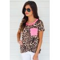 thumbnail image 3 of T-shirt Léopard Rose Néon pour Femmes avec Poche, 3 of 20