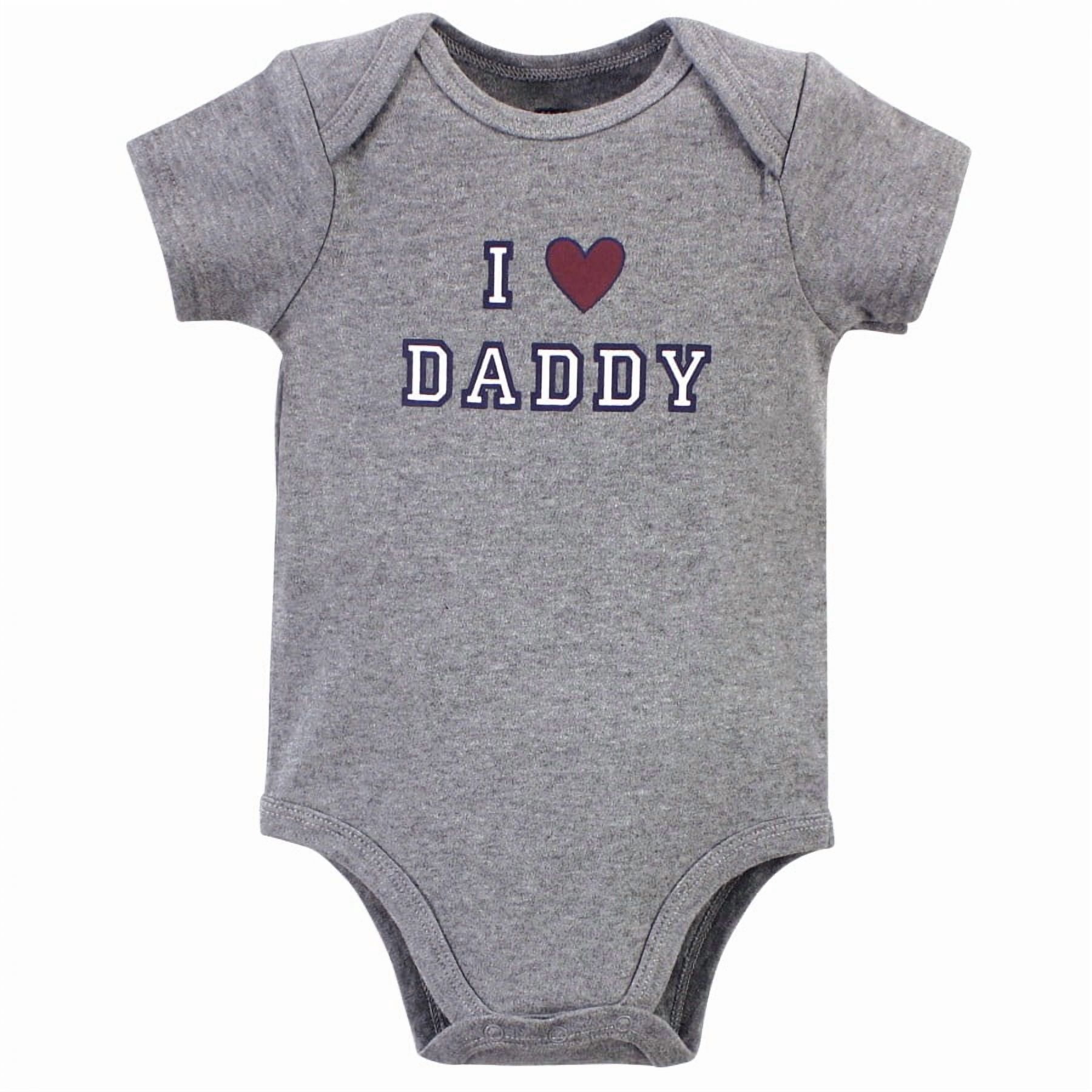 Hudson Baby Infant Boy Cotton Bodysuits 3pk, Boy Daddy, 18-24 Months