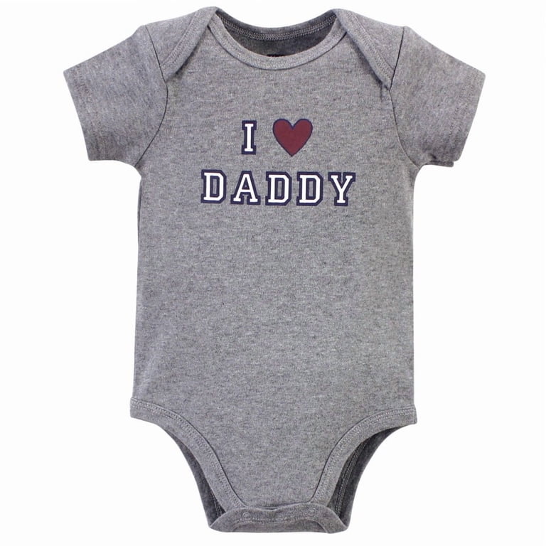 Hudson Baby Infant Cotton Bodysuits, Boy Daddy, 3-Pack photo 2