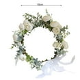 thumbnail image 5 of Women Garland Headdress Faux Wreath Headpiece Women Girl Garland Headdress Elastic Design Lace-up Crown Headpiece Hair Accessories Mini Flower Crown, 5 of 8