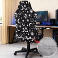 thumbnail image 3 of SCRAWLGOD Sun Moon Stars Pattern White Black 4 Pieces Gaming Chair Cover, Breathable Computer Chair Cover with Armrest Covers Washable Slipcover for Gaming Rotating Chair with Elastic Band, 3 of 7