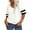 White, variant on Plus Size Women Striped Short Sleeved V-neck Casual Simple T-shirt Tops