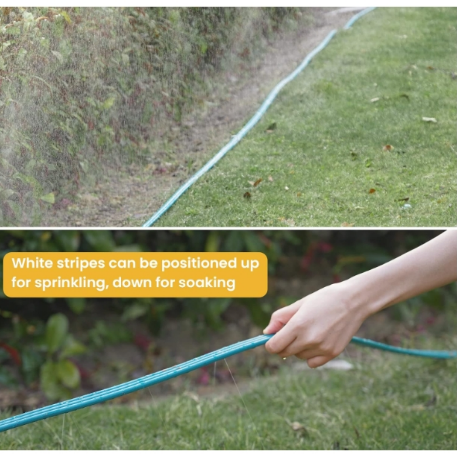 Sprinkler Soaker Hose 50 ft 2 pack for Garden Lawn Watering Hose with Hose Stakes
