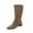 Khaki, variant on jsaierl Mid Calf Dress Boots For Women Wide Calf Slouchy Boots Zip up Flat Heel Boots 2024 Winter Slip on Chunky Block Pointed Toe Boots Female Knight Boots