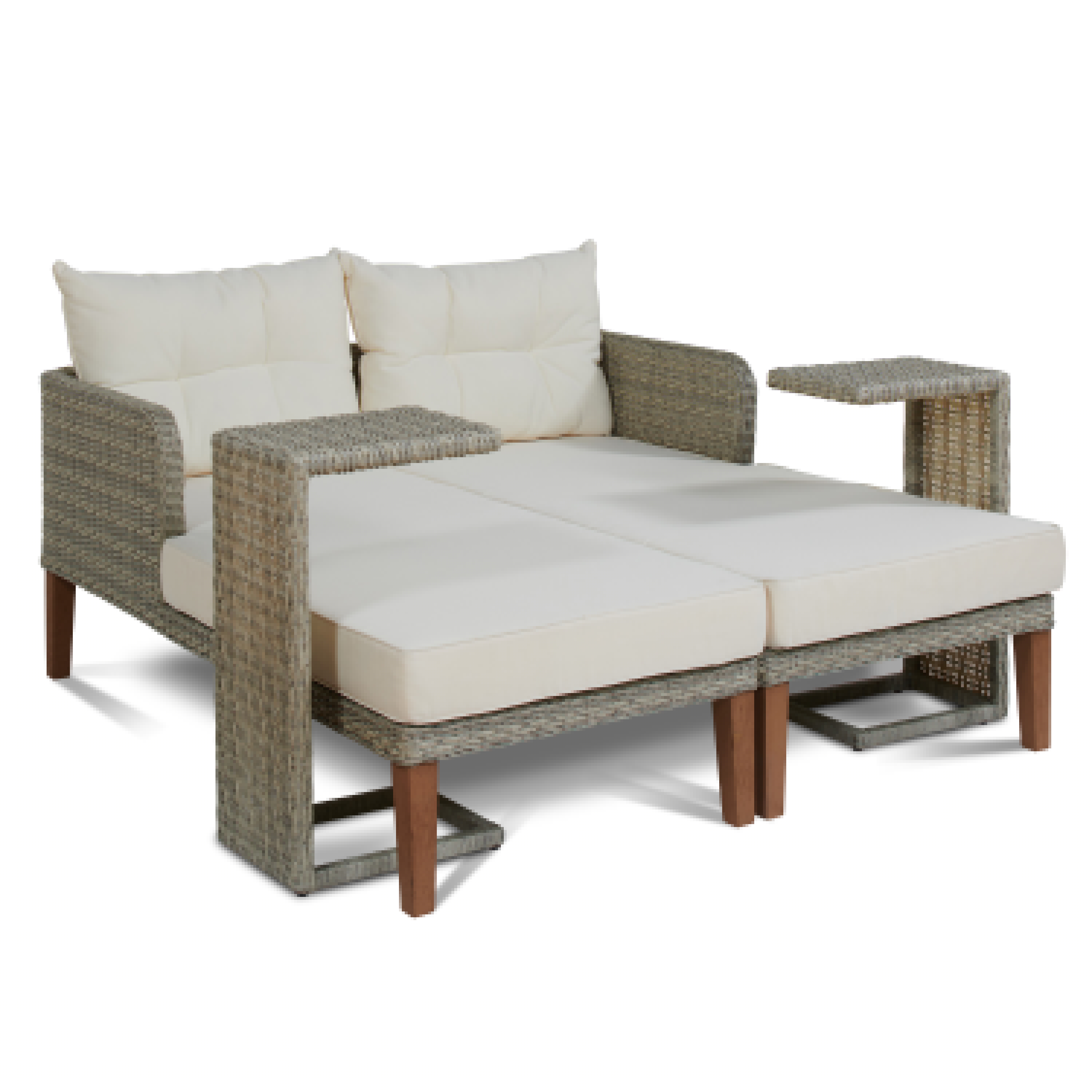 4 Piece Chaise Lounge Set in Light Gray - Walmart.com
