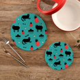 thumbnail image 2 of SKYSONIC 2 pcs Black Cats Pineapples Pot Holders Trivets, Heat Resistant Trivets,Kitten Cartoon Summer Cotton Thread Weave Mats for Hot Pads Pans Pot Bowl Teapot, 2 of 7