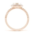 thumbnail image 2 of ANGARA Freshwater Cultured Pearl Ring with Beaded Split Shank in 14K Rose Gold for Women | June Birthstone, Birthday, Anniversary, Jewelry Gift for Women | Pearl Ring, 2 of 8