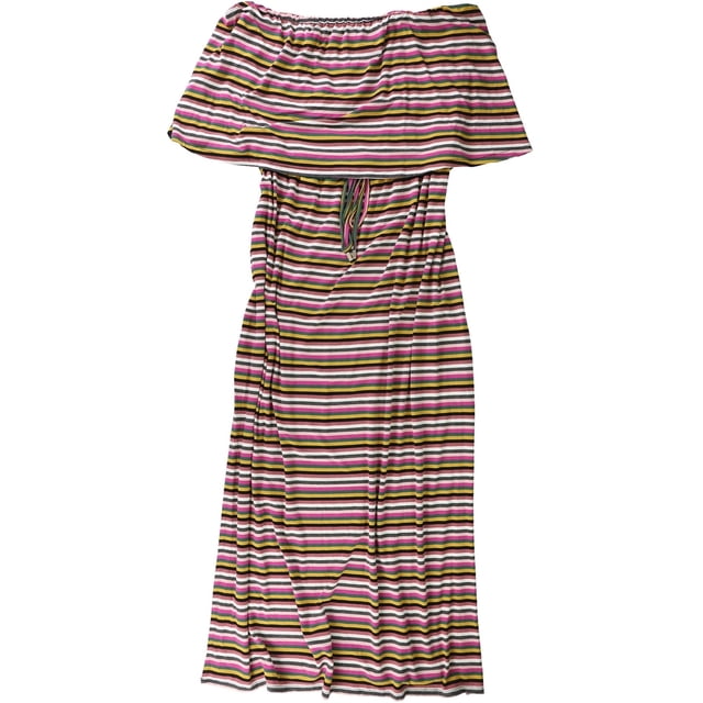Bar III Maxi vestido sin tirantes con hombros descubiertos para mujer, rosa, pequeño