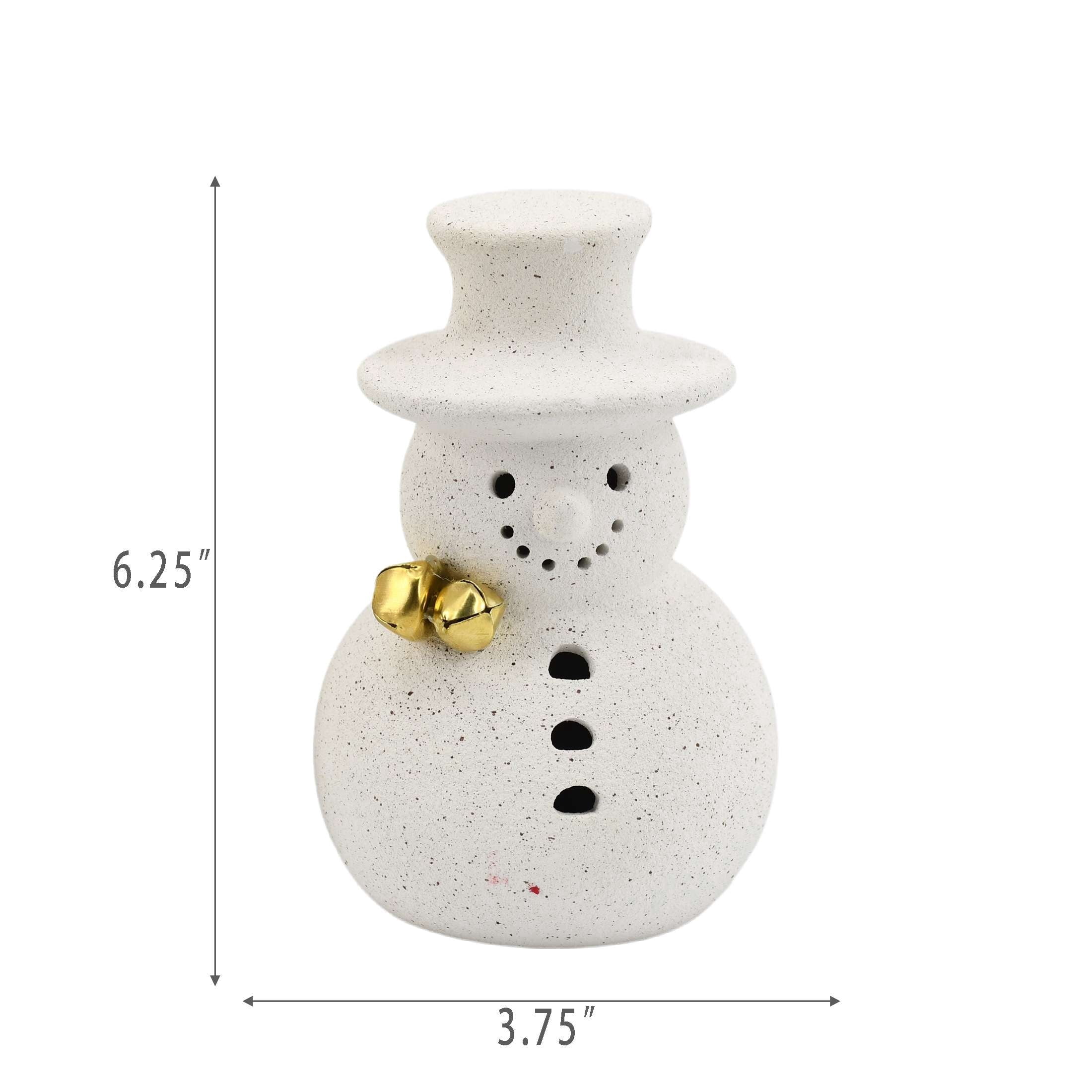 Small Light-Up Snowman Christmas Decoration, White, 6", by Holiday Time