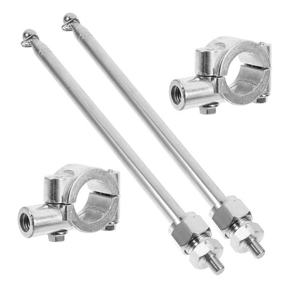 KONTONTY  2 Pcs Universal Motorcycle Flag Mount Retractable Flagpole Silver