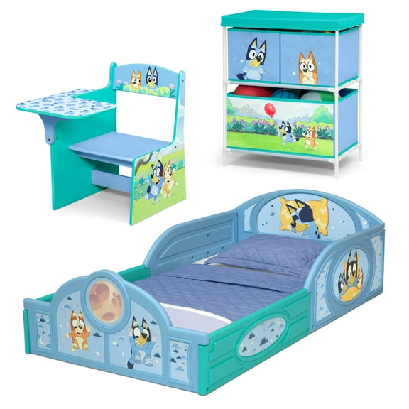 Bluey 3-Piece Toddler Bedroom Set by Delta Children, Blue