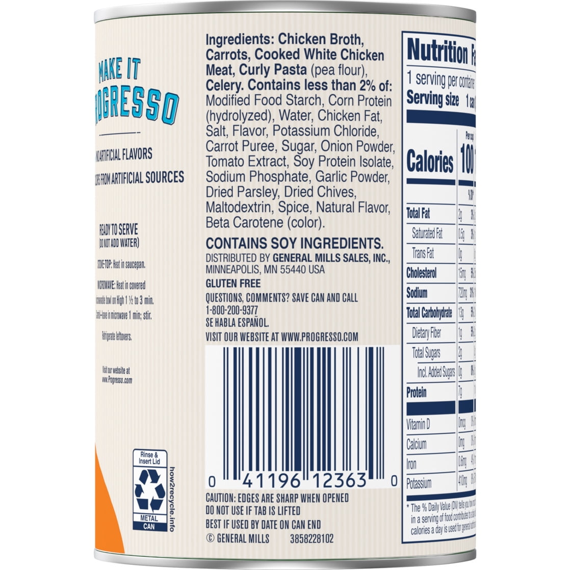 (2 pack) Progresso Gluten Free Homestyle Chicken Soup, 14 oz.