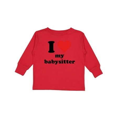 

Inktastic I Heart My Babysitter Gift Toddler Boy or Toddler Girl Long Sleeve T-Shirt