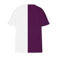 thumbnail image 4 of Fashion Olyvenn Womens Plus Size Tops Dressy Casual Summer T Shirts Short Sleeve Color Block Tees V Neck Tunics Top Purple XXXL, 4 of 5