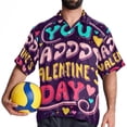 thumbnail image 4 of Valentine's Day Font Men's Short Sleeve Printed Button Down Hawaiian Beach Shirts, 4 of 6