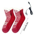 thumbnail image 3 of Electric Heated Fleece Slipper Socks for Men Women Winter USB Fluffy Fuzzy Warm Slipper Socks Heating Pad Feet Warmers, 9.4in, 3 of 6