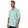 thumbnail image 2 of UZZI Mens Hawaiian Casual Button Down Short Sleeve Beach Surf Aloha Party Shirt, Mint Flowers, Size: Large, Uzzi Active Wear, 2 of 3