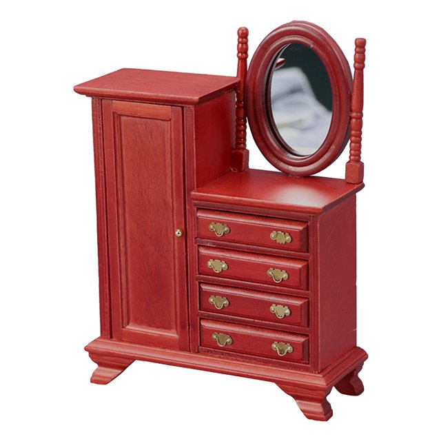 CIMAXIC Mini Dressing Table Delicate Mini Dressing Table Doll House Small Dressing Table Drawer Cabinet,5.94"X4.45"X1.65"