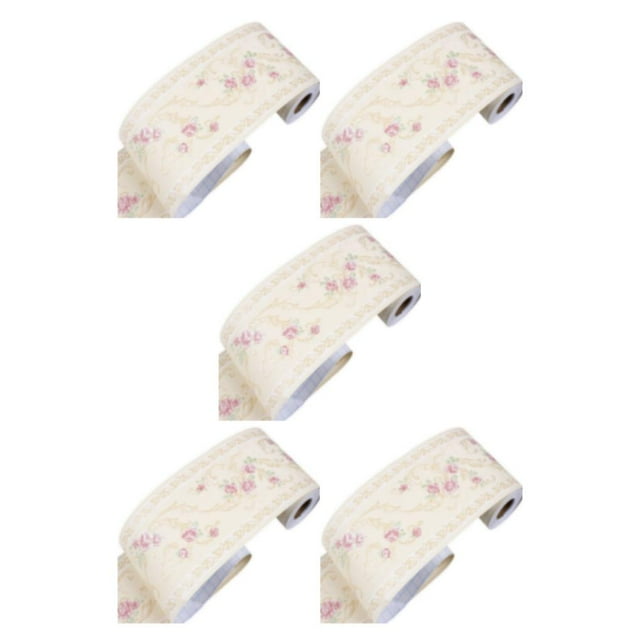 Thinsony PVC Wall Borders Sticker Instantly Change Look Of Any Room Personalized Home Style Creative Beige floret 5Set