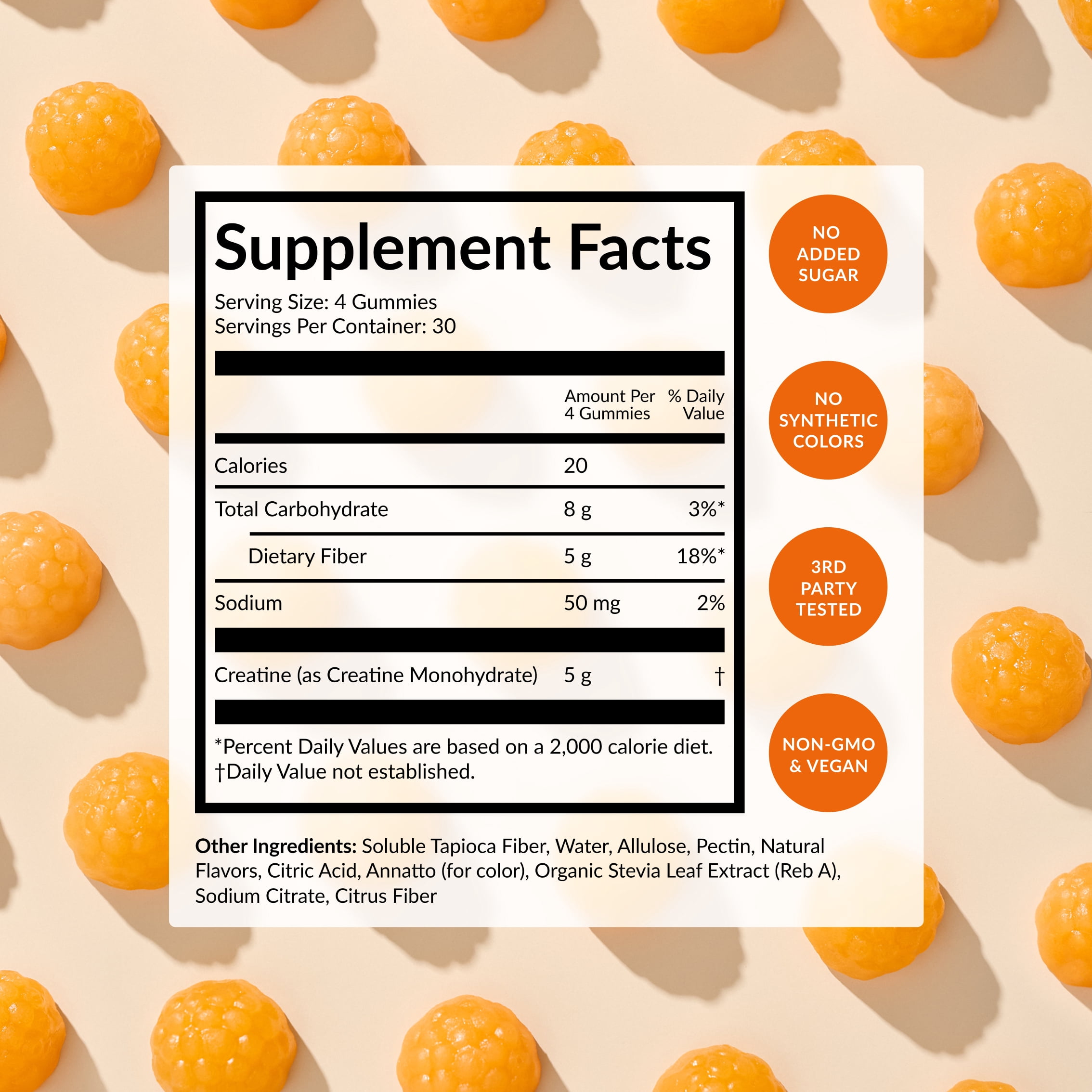 Beam Creatine Gummies – Creatine Monohydrate Gummies with 5g Creatine, Sugar Free, Muscle Strength & Workout Recovery Support