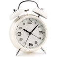 thumbnail image 2 of AODOOR Reloj despertador de doble campana con luz nocturna, reloj despertador de campana retro, alarma fuerte, movimiento de cuarzo, sin tictac silencioso, esfera grande de 4 pulgadas - blanco Zhivalor  WL-00596, 2 of 6