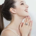 thumbnail image 5 of Yellow Blue Green CZ Women Engagement Pear Finger Ring Silver Plated Jewelry, 5 of 9