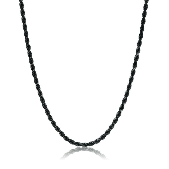 Metro Jewelry 24 Inches Long Stainless Steel Antique Ion Plating Rope Chain Necklace for Men - 4 mm Wide with Push Lock