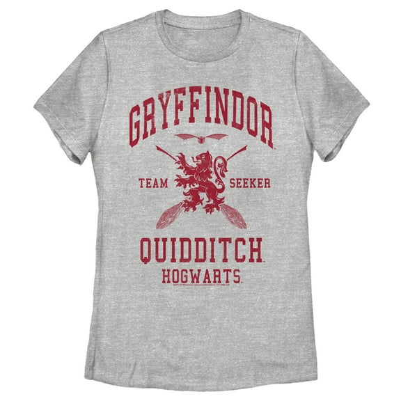 Women's Harry Potter Gryffindor Quidditch Team Seeker Graphic Tee Athletic Heather Medium