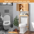 SamyoHome Bamboo Over The Toilet Storage Bathroom Space Saver