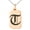 Rose, variant on Stainless Steel Letter T Initial Old English Monogram Engraved Small Rectangle Dog Tag Charm Pendant Necklace