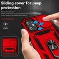 thumbnail image 3 of iPhone 11 Case,Dteck Shockproof Rubber Rugged Case Hybrid Hard Ring Holder Kickstand Slide Camera Lens Protector Cover for Apple iPhone 11,Red, 3 of 8