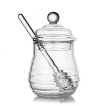 9.5oz Clear Beehive Honey Jar with Lid and Dipper Ideal for Home Use