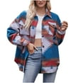 thumbnail image 2 of womens plaid shirt with hood, Womens Fashion 2023 Plaid Shacket Jackets, Casual Button Down Trench Coats for Women Wool Blend Shackets Shirts cropped shacket, 2 of 4