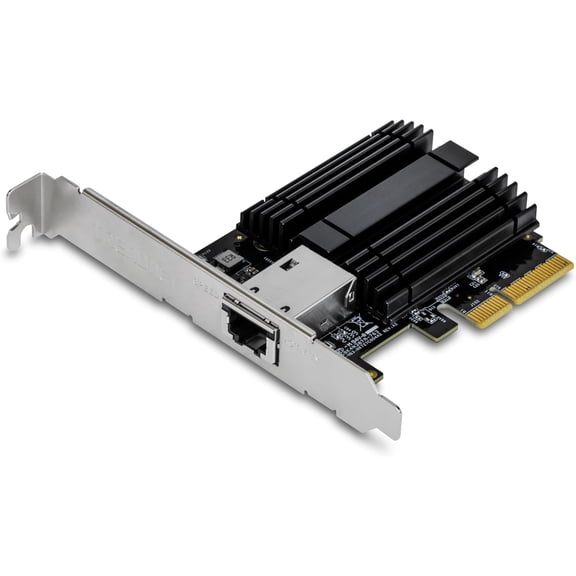 TRENDnet TEG-10GECTX 10 Gigabit PCIe Network Adapter, RJ45, 5-Speed Support, Jumbo Frames, Black