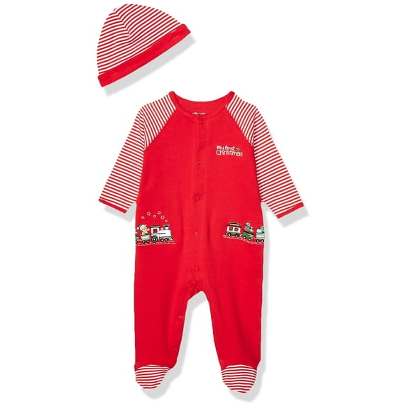 Little Me Baby Boy's One Piece First Christmas Footie Set