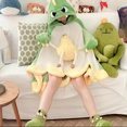 thumbnail image 2 of Halloween Wearable Blanket Cute Flannel Hoodie Shawl | Cartoon Animal Cozy Sofa Nap Wrap for Women 150x130cm Soft Oversized Loungewear Blanket with Hood Snap Button Closure(lxf), 2 of 7