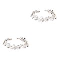 thumbnail image 4 of Minnieouse Diadema de boda para mujer, forma de hojas de cristal, festival, vacaciones, aniversario, compromiso, oficina, diadema para el pelo, Oro 2piezas, 4 of 6