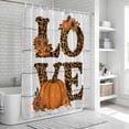 thumbnail image 6 of Orange Pumpkins Fall Shower Curtain, Waterproof Shower Curtains for Bathroom, Thanksgiving Botanical Love Wooden Washable Fabric Bathtub Curtain Set Bath Decor with 12 Hooks 48"x72", 6 of 8