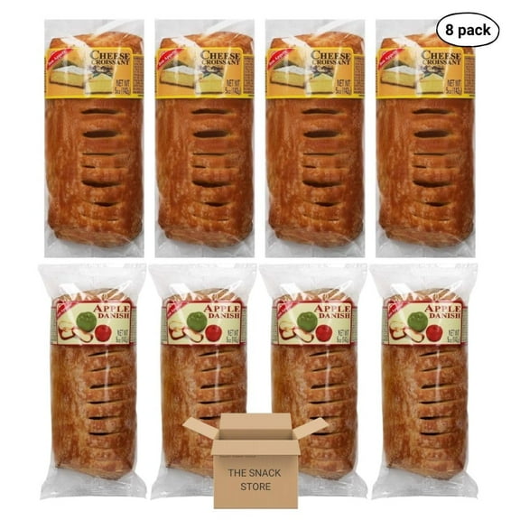 The Snack Store Variety Pack | Bon Appetit Cheese Croissant and Apple Danish (8 Packs!)