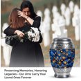 thumbnail image 4 of JAGASY Blue Urn for Ashes Adult Male & Female - Blue Golden Pattern Small Urns for Parents - Keepsake Cremation Urns - Tiny Urn for Ashes for Women - ( 3 Inch), 4 of 7
