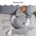 thumbnail image 3 of Almohada de embarazo Boppy Side Sleeper Grey Falling Leaves, 3 of 7