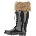 thumbnail image 4 of Forever Young Women's Faux Fur Trim Lace-up Tall Rain Boot, 4 of 5